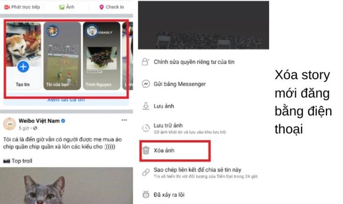 cách xóa story trên Facebook