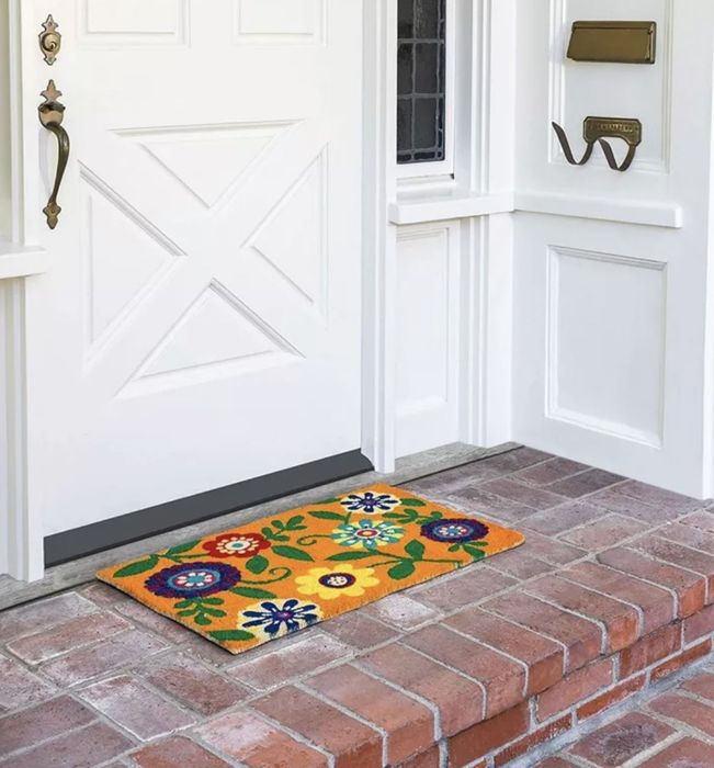 A floral doormat