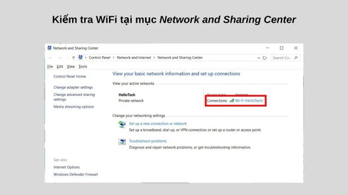 Cách xem mật khẩu wifi Win 10 chi tiết qua Open network.
