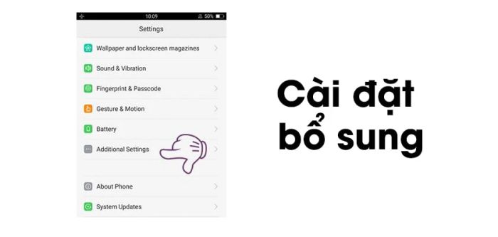 Cài đặt bổ sung