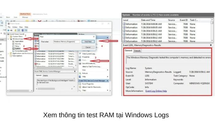 Kiểm tra RAM bằng công cụ Windows Memory Diagnostic