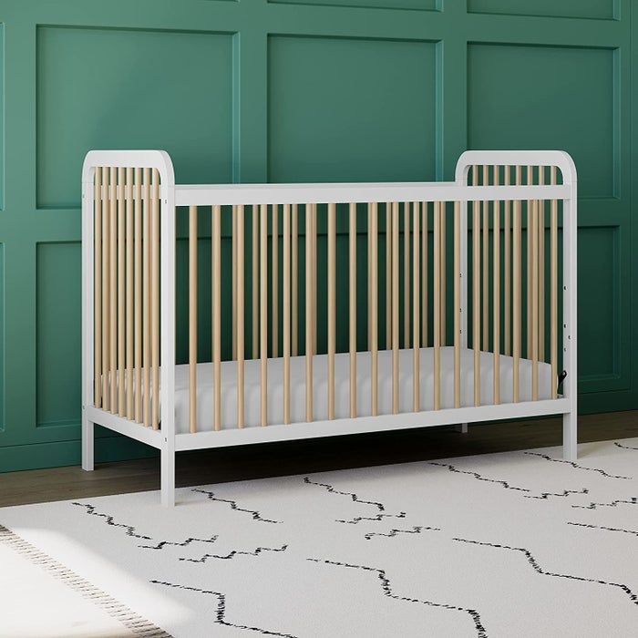 The crib is displayed