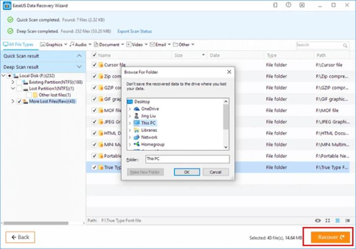 Phục hồi file trong thùng rác bằng phần mềm EaseUS