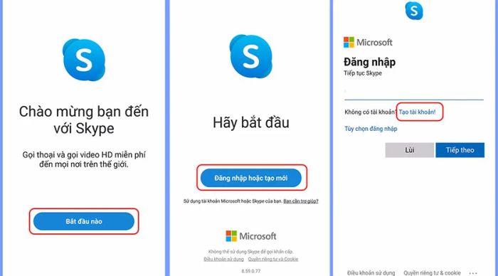 Hướng dẫn tạo tài khoản Skype trên điện thoại bằng số điện thoại.