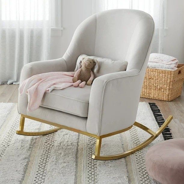 A rocking chair placed in a child's bedroom