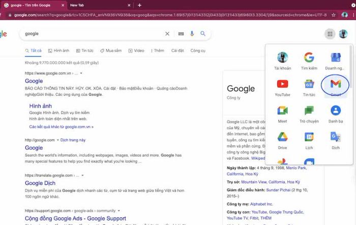 Bước 1: Để tạo chữ ký Gmail, hãy nhấp vào Gmail