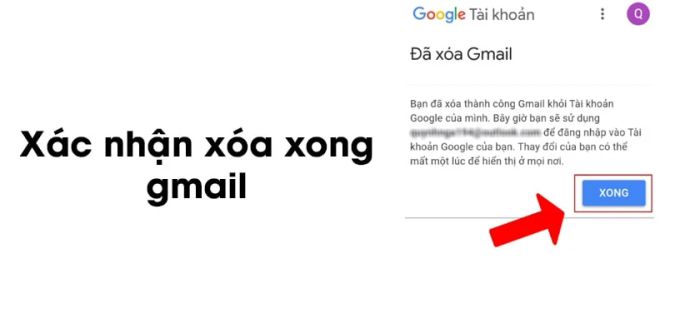 bấm chọn Xong để hoàn tất