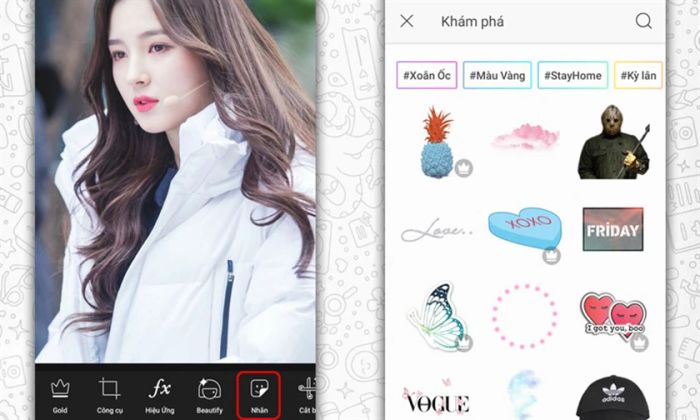 Thêm nhãn vào ảnh của bạn trước khi hoàn tất chỉnh sửa