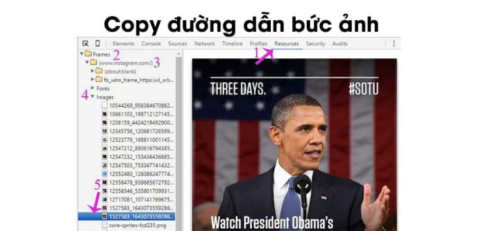 Sao chép đường dẫn của bức ảnh