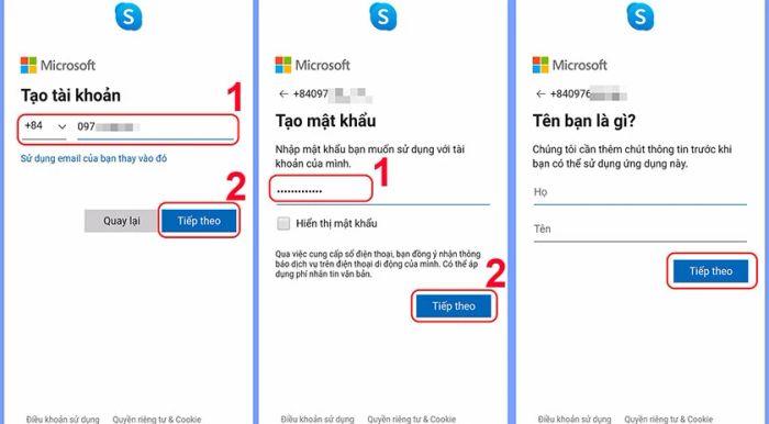 Hướng dẫn tạo tài khoản Skype trên điện thoại bằng số điện thoại.