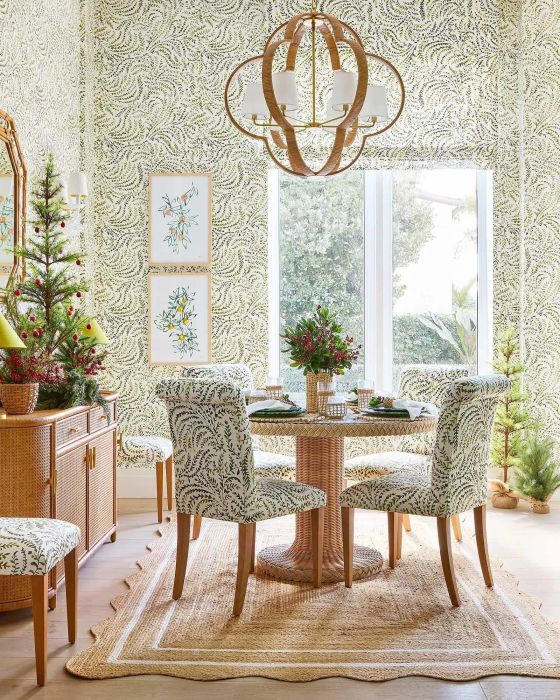 A scalloped-edge jute rug, bringing a natural and textured look to any room, ideal for those who appreciate subtle, organic design.