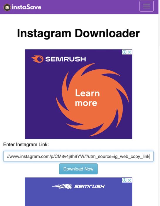 Đến Instasave.website để tải ảnh từ Instagram về máy của bạn