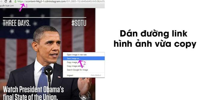 Mở tab mới và dán đường link của hình ảnh đã sao chép vào đó để tiếp tục.