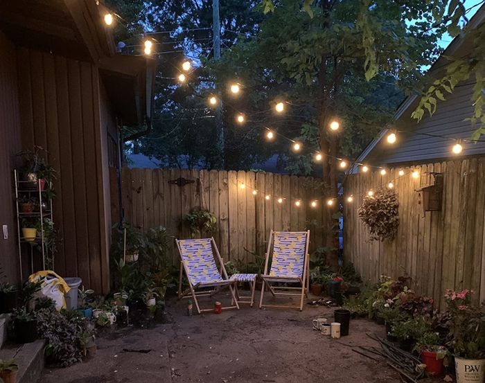 A reviewer’s photo showcasing patio lights