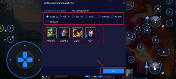 Nhấn Save để hoàn tất việc đóng cửa sổ thiết lập phím.