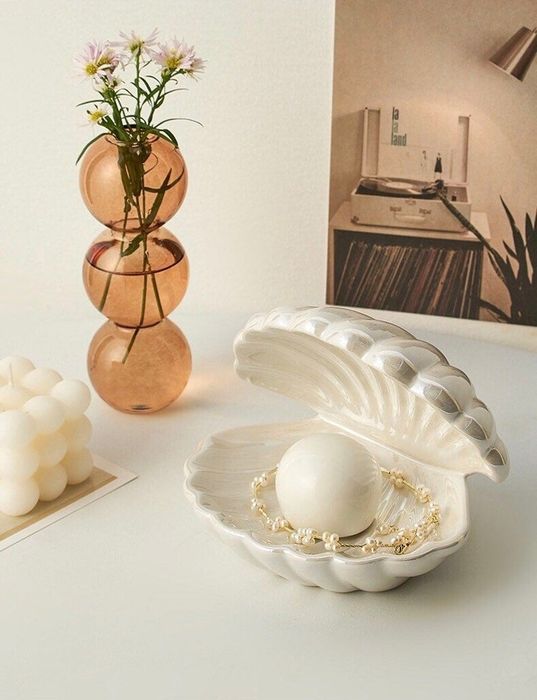 The white night light being used as a catch-all tray.