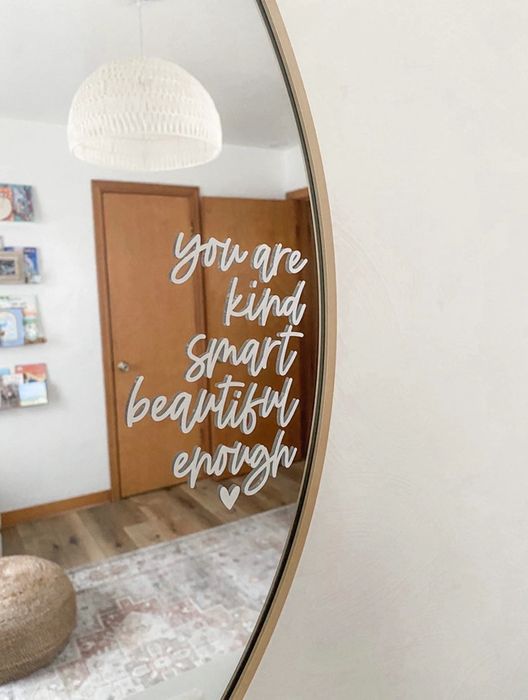 The decal applied to a mirror
