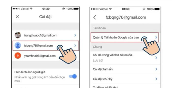 Hướng dẫn thay đổi tên tài khoản Gmail trên điện thoại qua ứng dụng Gmail