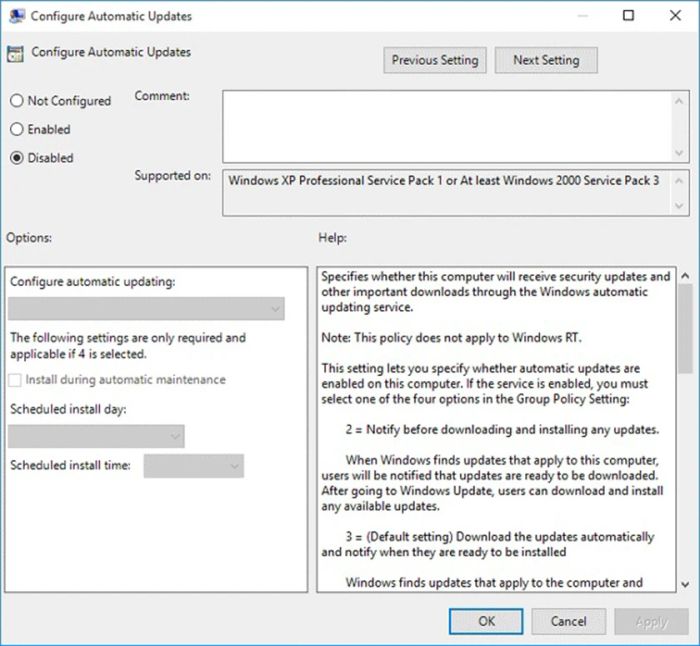 Tắt cập nhật Windows 10 bằng Group Policy Editor