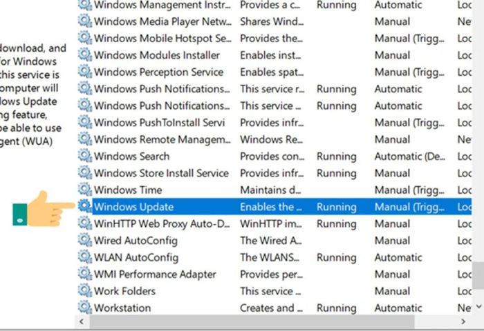 Cách tắt cập nhật Win 10 qua services.msc