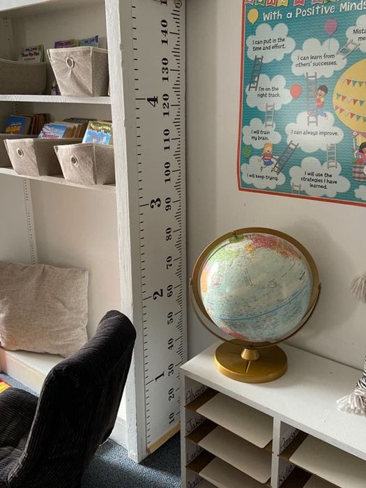 The reviewer’s ruler is displayed on a wall