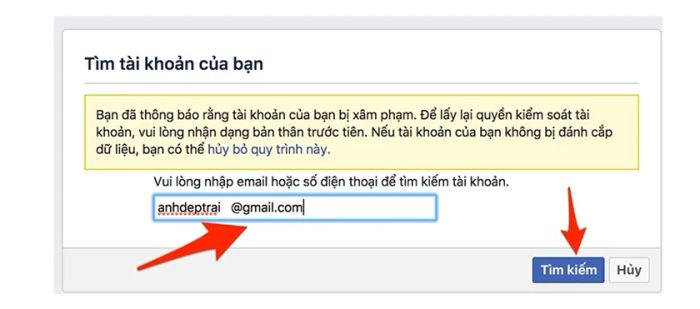 Khôi phục tài khoản Facebook bị hack qua gmail, số điện thoại
