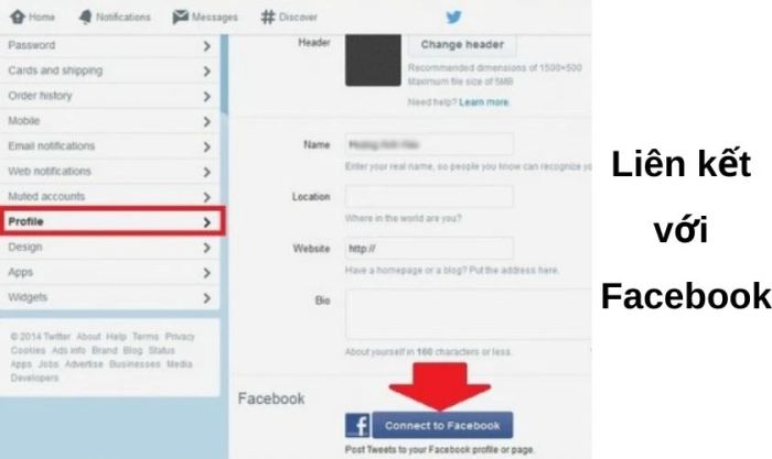 Nhấn vào mục “Profile” để bắt đầu.