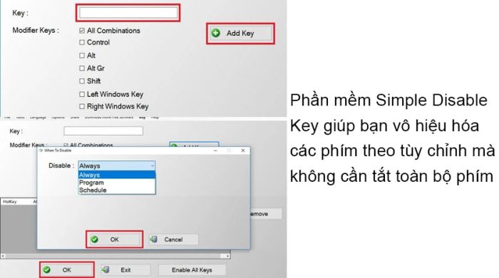 Cách sử dụng phần mềm Simple Disable Key