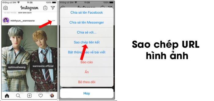 Sao chép liên kết ảnh trên Instagram
