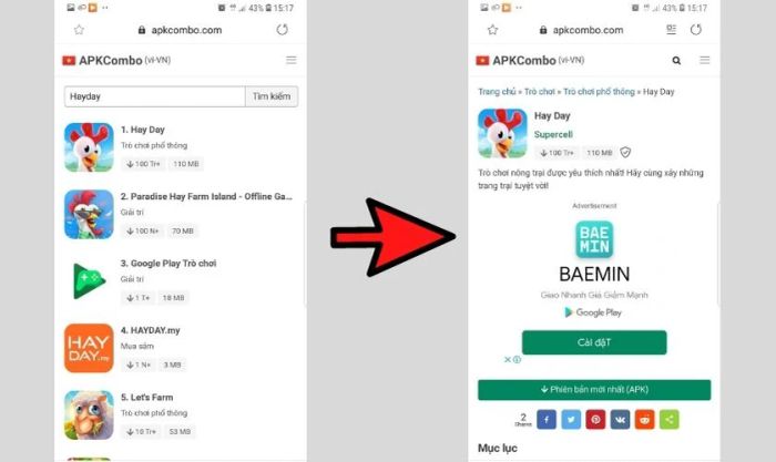 Chọn tải phiên bản APK mới nhất của game.