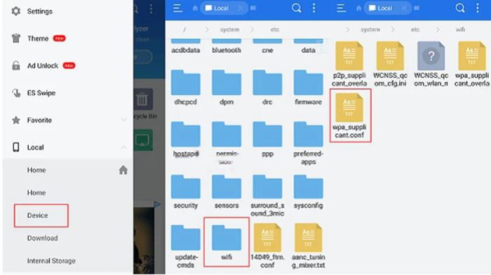 Cách kiểm tra mật khẩu wifi đã lưu qua ứng dụng ES File Manager