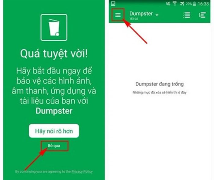 Phương pháp khôi phục file trên điện thoại bằng Dumpster
