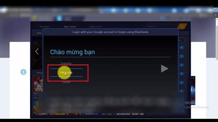 Thiết lập ngôn ngữ cho phần mềm khi tải CH Play cho máy tính.