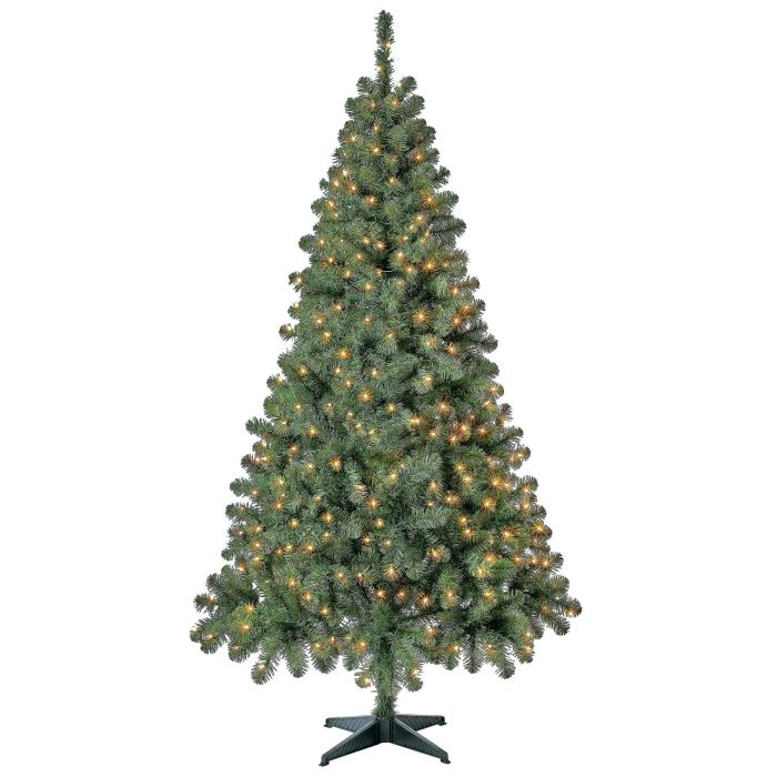 Pre-lit tree in green hue