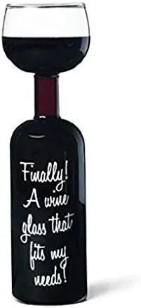 The BigMouth Inc. Original Wine Bottle Glass that proudly states,