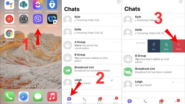 Hướng dẫn xóa nhóm Viber trên iPhone