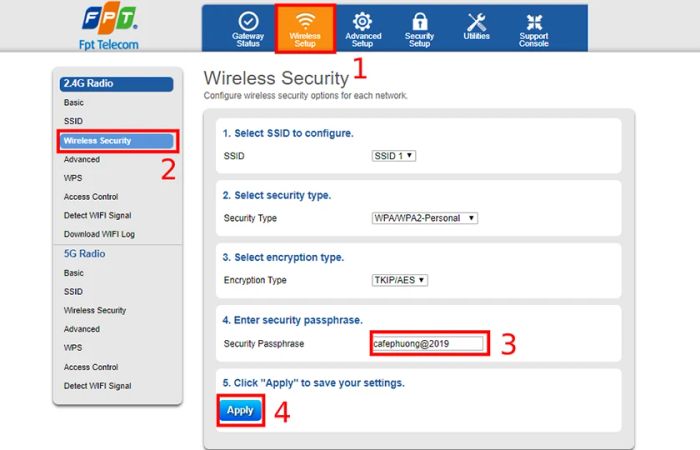 Nhấn Apply để hoàn tất các thay đổi và lưu lại cài đặt của bạn.