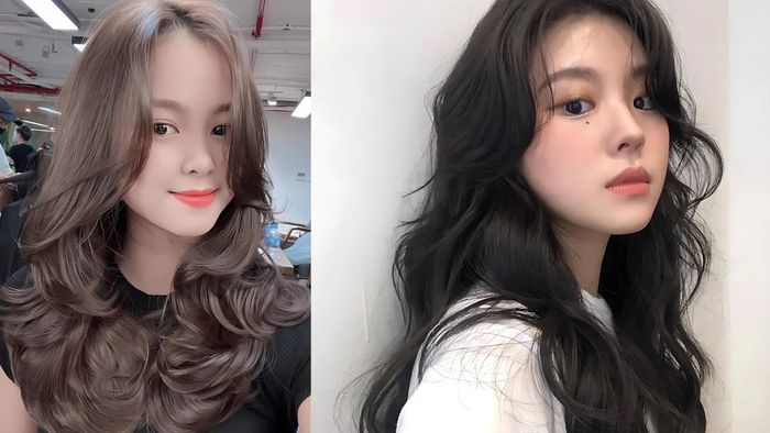 Tóc xoăn sóng lơi ngang lưng side part
