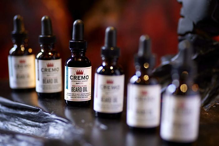 A bottle of the refreshing beard oil.