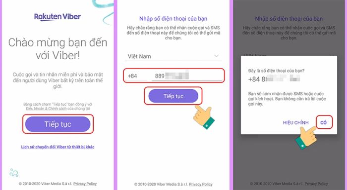 Tạo tài khoản Viber