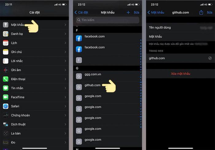 Cách xem mật khẩu đã lưu trên iPhone chạy iOS 14 trở xuống
