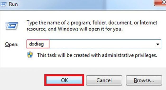 Kiểm tra cấu hình máy tính qua công cụ DirectX Diagnostic Tool
