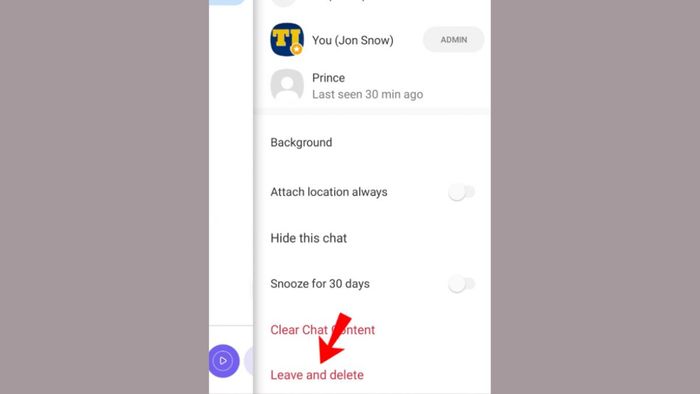 Hướng dẫn cách xóa nhóm Viber trên Android - bước 4