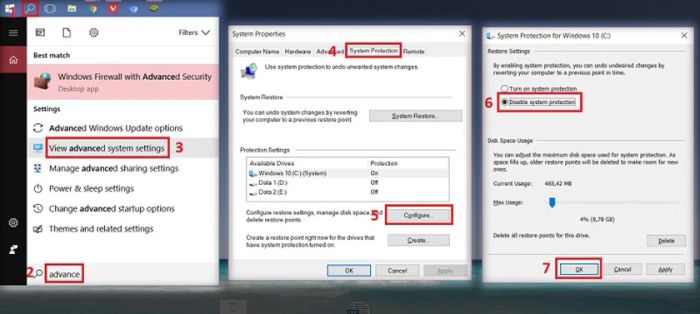 Vô hiệu hóa System Restore