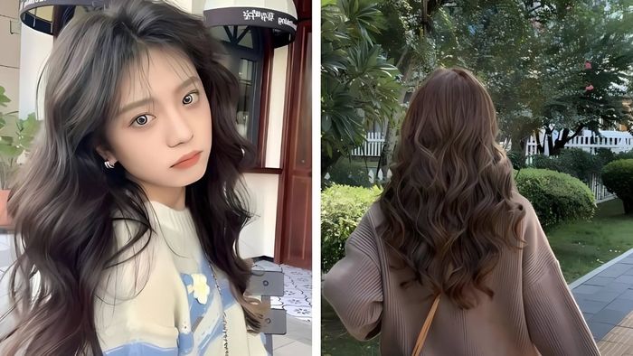 Tóc xoăn sóng lơi ngang lưng dài kiểu Trung Quốc