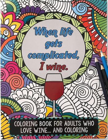 Cover of the wine-themed coloring book