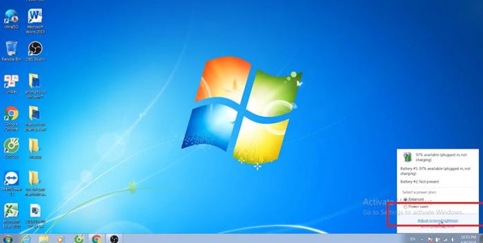 Hướng dẫn thay đổi độ sáng màn hình laptop, máy tính Win 7