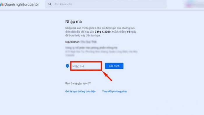 Xác thực doanh nghiệp trên Google Maps qua điện thoại - Bước 3