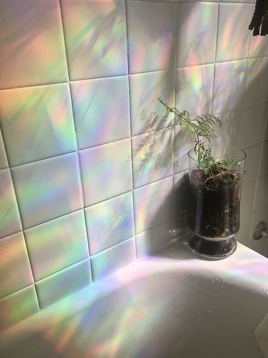 another reviewer's image capturing the rainbow effect on the wall