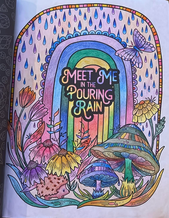 A colorful page showing text.